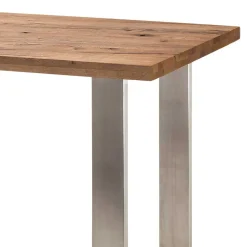 New Wohnen 107cm hoher Tisch aus Eiche Dunkel & Edelstahl - Venerdi