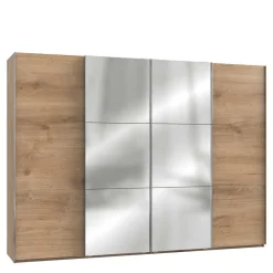 Discount Wohnen 300cm Kleiderschrank in Plankeneiche mit Spiegeln - Dagidoyo