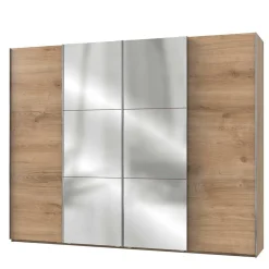 Discount Wohnen 300cm Kleiderschrank in Plankeneiche mit Spiegeln - Dagidoyo