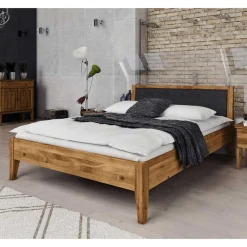 Clearance Wohnen 190cm kurzes Bettgestell aus Wildeiche massiv - Masdamos