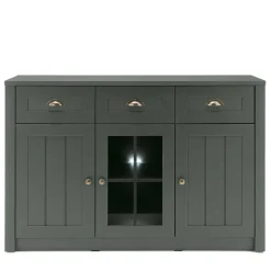 Outlet Wohnen 130cm Landhaus Sideboard in Dunkelgrün - Niestov