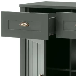 Outlet Wohnen 130cm Landhaus Sideboard in Dunkelgrün - Niestov