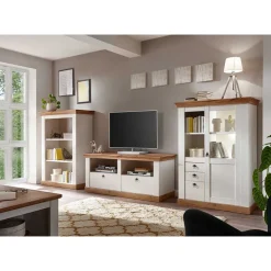 Outlet Wohnen 356cm Landhaus Wohnwand Set - Diatara (dreiteilig)