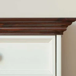 New Wohnen 130cm Landhauskommode mit Glaseinsatz - Manipur