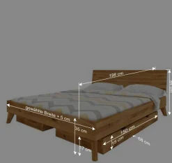 Outlet Wohnen 190cm langes Doppelbett mit Schubkästen - Eavy