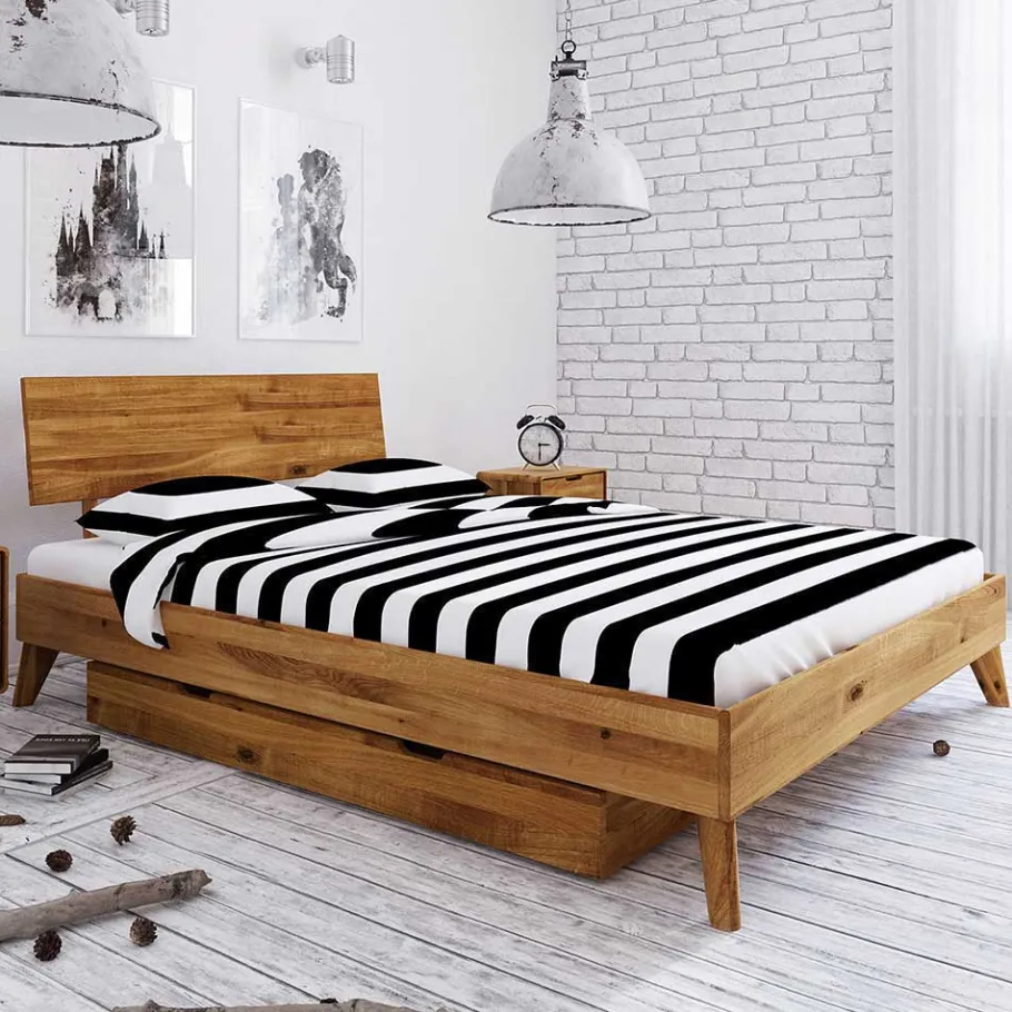 Clearance Wohnen 210cm langes Stauraumbett aus Wildeiche - Eavy