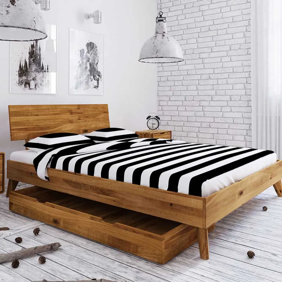 Clearance Wohnen 210cm langes Stauraumbett aus Wildeiche - Eavy