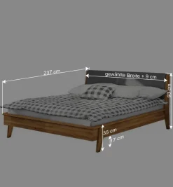New Wohnen 220cm langes Wildeiche Bett im Retrostil - Hardus