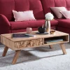 New Wohnen 35cm niedriger Couchtisch aus Holz Akazie - Liniavo