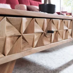 New Wohnen 35cm niedriger Couchtisch aus Holz Akazie - Liniavo