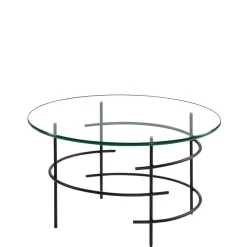 New Wohnen 60cm runder Couchtisch mit Glasplatte - Prakto
