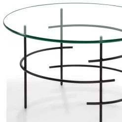 New Wohnen 60cm runder Couchtisch mit Glasplatte - Prakto