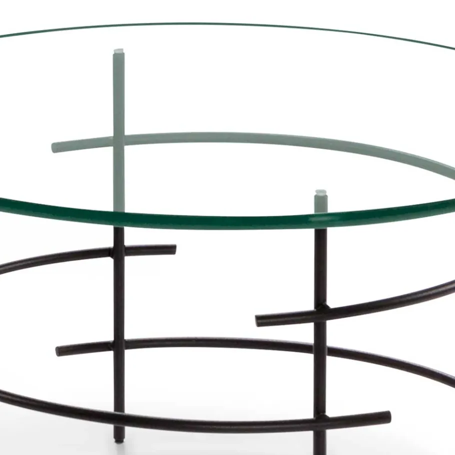 New Wohnen 60cm runder Couchtisch mit Glasplatte - Prakto