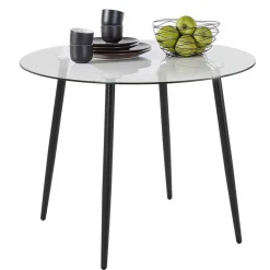 Outlet Wohnen 100cm runder Glastisch fürs Esszimmer - Cellon
