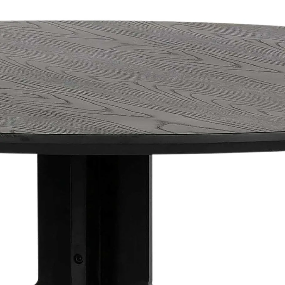 Wohnen 120cm runder Küchentisch in Schwarz - Alberus