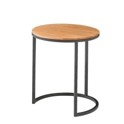 Outlet Wohnen 39cm runder Tisch mit Asteiche Platte - Garamba