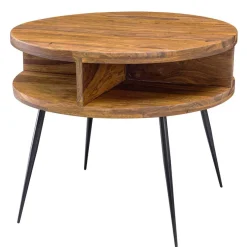 Outlet Wohnen 60cm runder Wohnzimmer Beistelltisch aus Sheesham - Pastilla