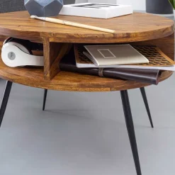 Outlet Wohnen 60cm runder Wohnzimmer Beistelltisch aus Sheesham - Pastilla