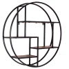 Hot Wohnen 75cm rundes Hängeregal aus Metall & Holz - Mendoza