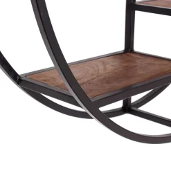 Hot Wohnen 75cm rundes Hängeregal aus Metall & Holz - Mendoza