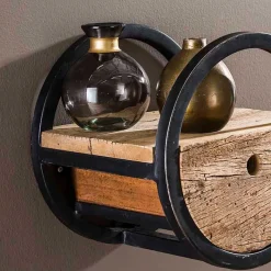 Online Wohnen 30cm Rundes Wandregal mit Schublade - Ultina