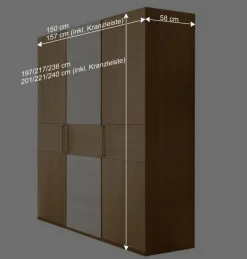 Sale Wohnen 150cm Schlafraum Kleiderschrank 3-türig - Emdsiva