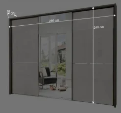 Sale Wohnen 250cm Schlafzimmer Schrank 3-türig - Bassi