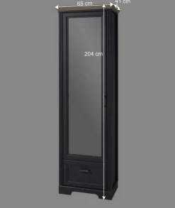 Best Wohnen 65cm schmaler Dielenschrank mit Spiegel Tür - Thumbs
