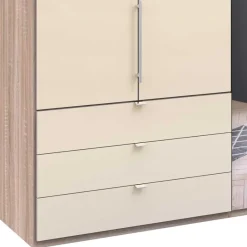 Hot Wohnen 300cm 3-türiger Falttürenschrank mit Spiegel - Rativian