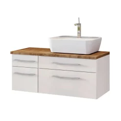 Sale Wohnen 90cm Waschbecken Möbel Set in Weiß - Enwicos (dreiteilig)