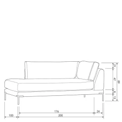 Best Wohnen Couch Lounge Modul in Dunkelgrün - Arraggo