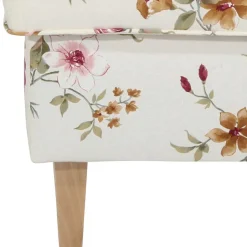 Discount Wohnen Couchhocker in Weiß mit Blumen Muster - Salines