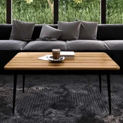 Clearance Wohnen Couchtisch aus Wildeiche mit Stahlbeinen - Casarius