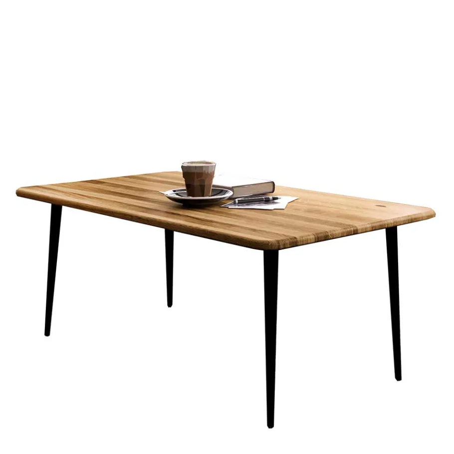 Clearance Wohnen Couchtisch aus Wildeiche mit Stahlbeinen - Casarius