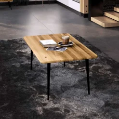 Clearance Wohnen Couchtisch aus Wildeiche mit Stahlbeinen - Casarius