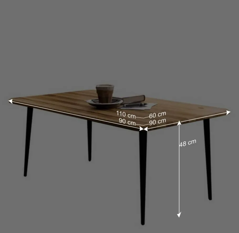 Clearance Wohnen Couchtisch aus Wildeiche mit Stahlbeinen - Casarius