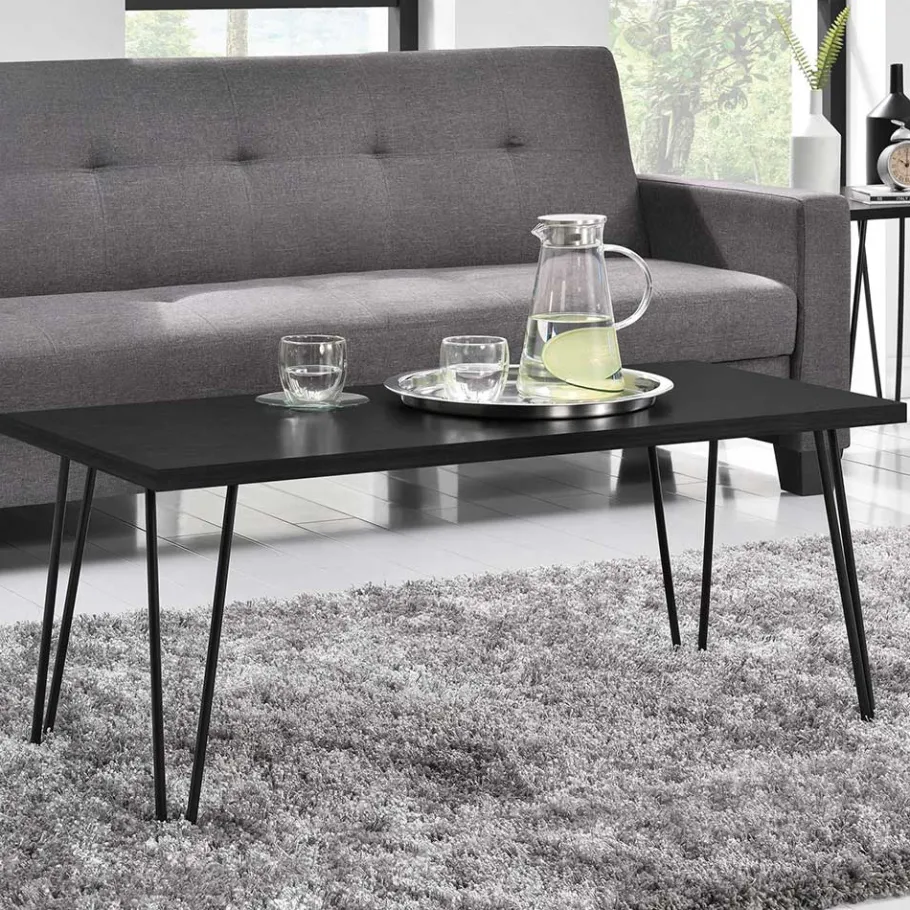 Wohnen Couchtisch in Eiche Optik Schwarz - Lancey