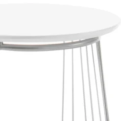 Wohnen Couchtisch in Mattweiß mit Chrom - Rosibla