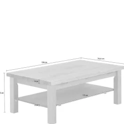 Clearance Wohnen Couchtisch mit Ablage in Weiß & Grau - Ayrinu