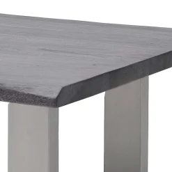 Hot Wohnen Couchtisch mit Naturkanten Holzplatte in Grau - Kassanda