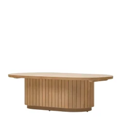 Outlet Wohnen Couchtisch mit Säulengestell aus Massivholz - Ilvenda