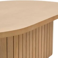 Outlet Wohnen Couchtisch mit Säulengestell aus Massivholz - Ilvenda