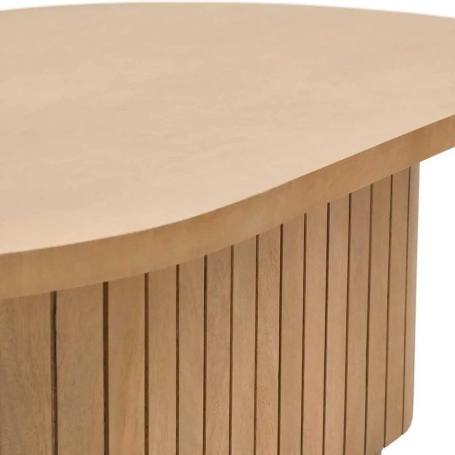 Outlet Wohnen Couchtisch mit Säulengestell aus Massivholz - Ilvenda