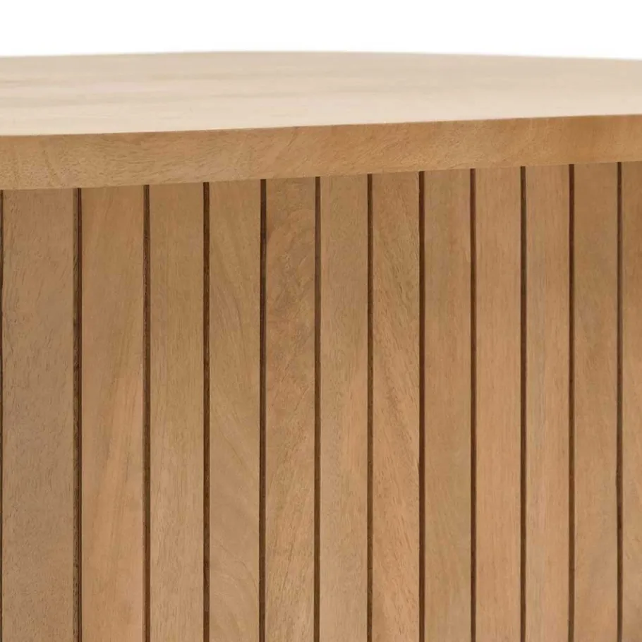 Outlet Wohnen Couchtisch mit Säulengestell aus Massivholz - Ilvenda