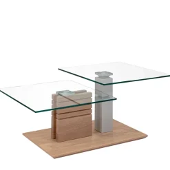 New Wohnen Couchtisch mit zwei Glasplatten modern - Olbiancas