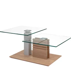 New Wohnen Couchtisch mit zwei Glasplatten modern - Olbiancas