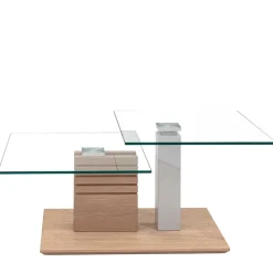 New Wohnen Couchtisch mit zwei Glasplatten modern - Olbiancas