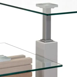 New Wohnen Couchtisch mit zwei Glasplatten modern - Olbiancas