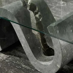 Hot Wohnen Couchtisch Varagosta aus Stein und Glas
