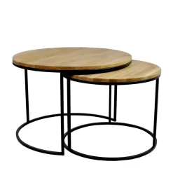 Discount Wohnen Couchtisch Zweisatz aus Wildeiche - Cazama (zweiteilig)